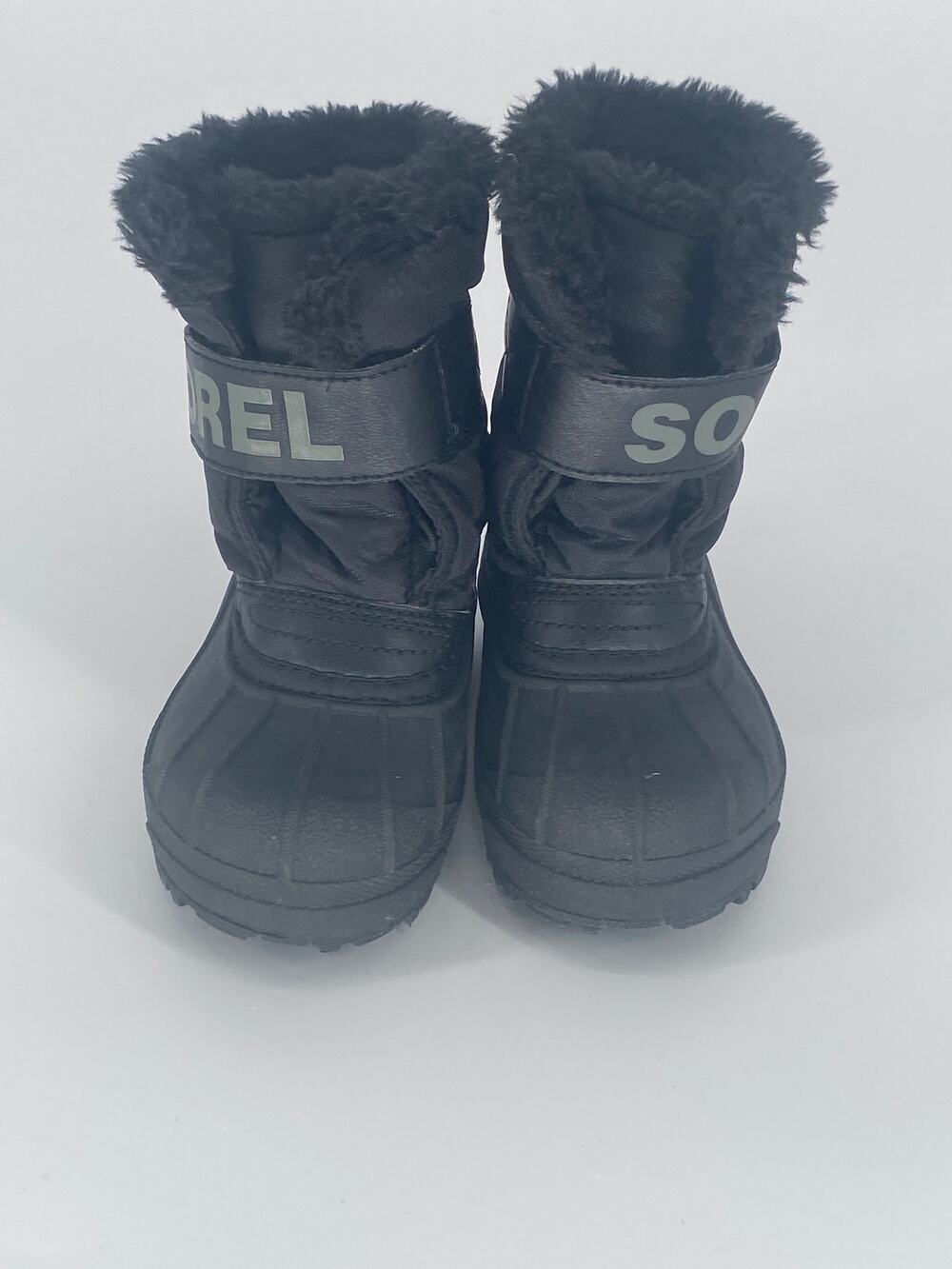 SOREL Toddler Size 7 Black Winter Snow Boots Faux Fur Lined Cold Weather